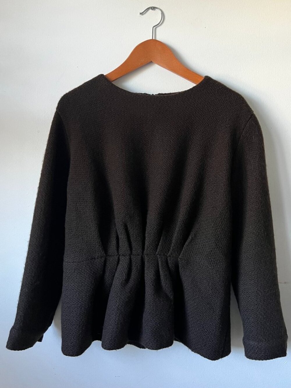 Dries Van Noten Chocolate Dark Brown Crewneck Wool Sweater Top 38 S/M